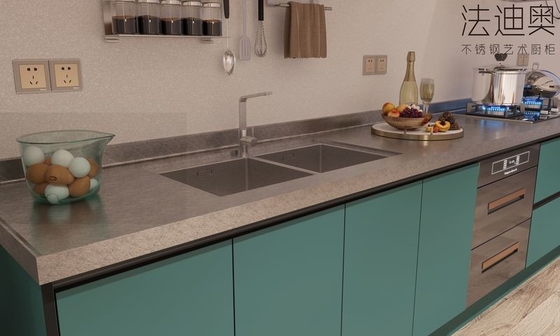 Pine Green Single-Line Kitchen Cabinet A Perfect Blend Of Minimalist Design And Modern Functionality