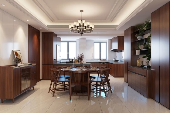 Modern Chinese Red Brown Stainless Steel Kitchen Units Sophisticated Luxurious