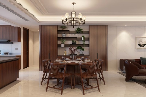 Modern Chinese Red Brown Stainless Steel Kitchen Units Sophisticated Luxurious