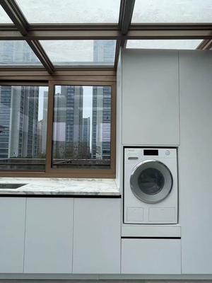 Contemporary Metal Laundry Room Cabinet With Stylish Light Gray Finish