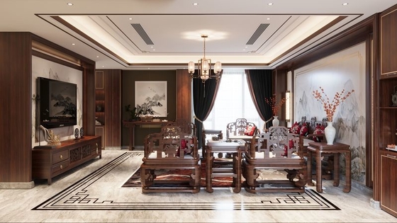 Timeless Elegant  Stainless Steel TV Cabinet Solution New Chinese Style