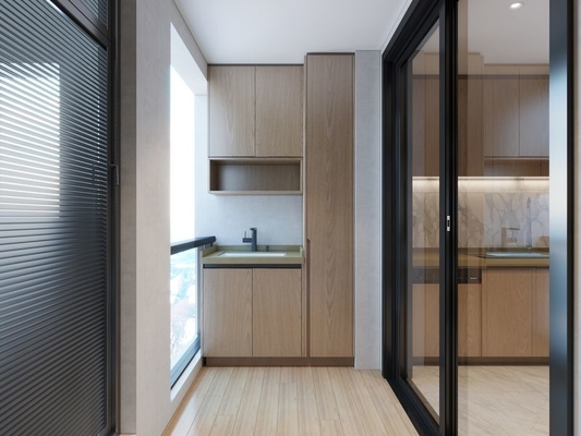 Sleek Minimalist  Balcony Storage Cupboard Stainless Steel For Moisture Prone Areas