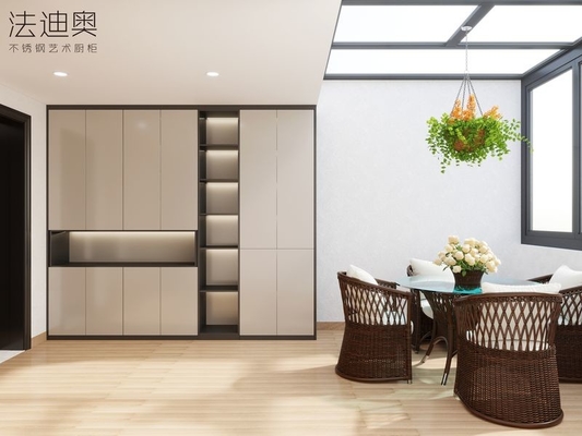 OEM Balcony Storage Cabinet With Balanced Proportion Of Closed Cabinets And Open Shelves