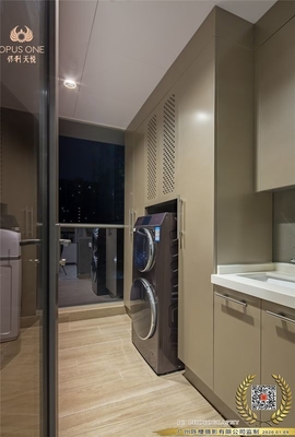 Stainless Steel Balcony Storage Cabinet With Beige Matte Finish Modern Design