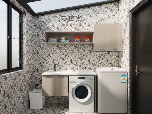 Stainless Steel Fadior Balcony Cabinet With Dedicated Space For Front-Load Washing Machine