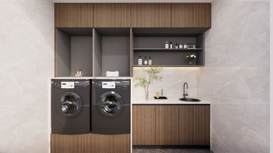 Premium Stainless Steel Balcony Storage Cabinet Wood Finish With Modern Design