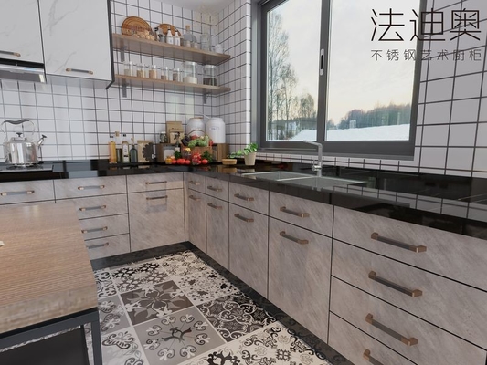 White Marble Modern Kitchen Cabinets Stylish And Durable Stainless Steel Design