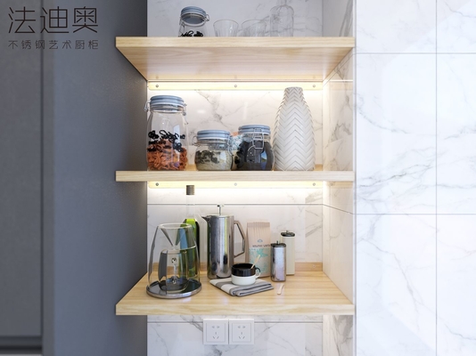 Modern Luxury U-Shaped Sleek Gray Design Stainless Steel Kitchen Cabinet