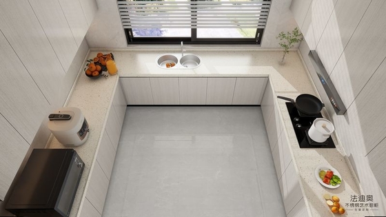 Durable and Stylish U-Shaped Wood Grain Stainless Steel Kitchen Cabinet