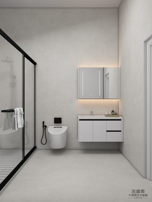 Timeless White Stainless Steel Wall-Mounted Bathroom Vanity With Mirror Cabinet