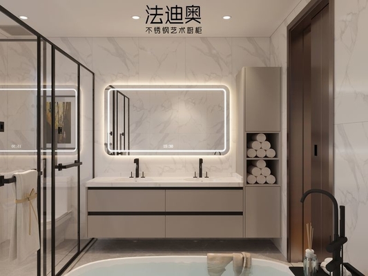 Durable And Stylish Stainless Steel Modern Bathroom Vanity Cabinet