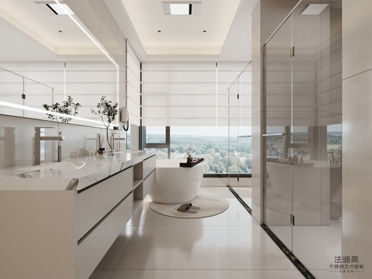 Sleek Design Stainless Steel Wall-Mounted Bathroom Vanity With Dual Sink And Smart Mirror