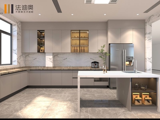 Modern Elegance U Shaped Stainless Steel Kitchen Cabinet With Seamless Integration