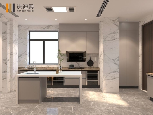 Modern Elegance U Shaped Stainless Steel Kitchen Cabinet With Seamless Integration
