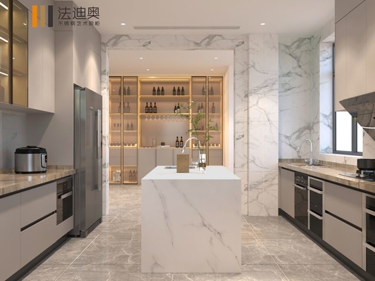 Modern Elegance U Shaped Stainless Steel Kitchen Cabinet With Seamless Integration