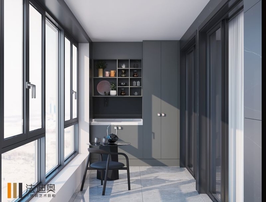 Stainless Steel Balcony Cabinet With Open Shelving And High Quality Handles