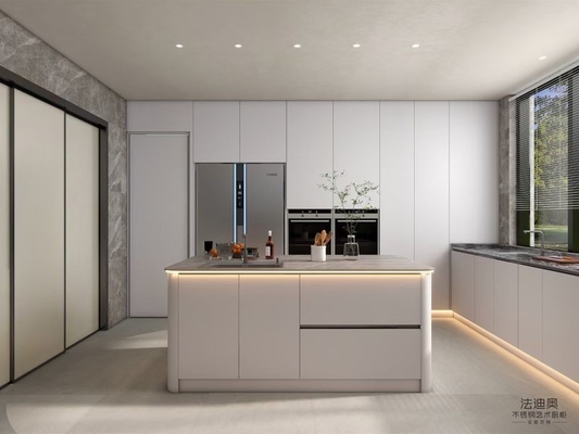 Modern Kitchen Cabinet Fadior S U-Shaped Ultra-Modern Stainless Steel Kitchen For Contemporary Living Durable Functional And Elegant