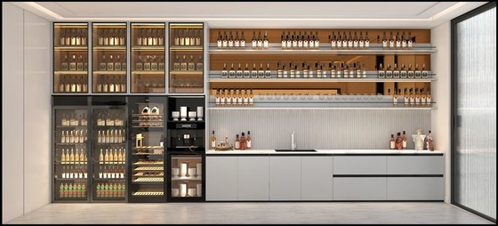 Stainless Steel Wine Cabinet Modern Design Ample Storage Luxury Aesthetics