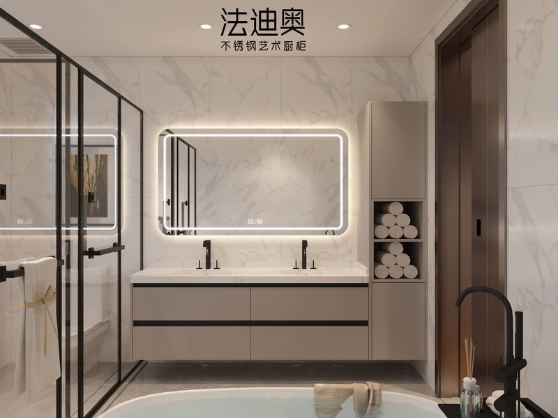 Durable And Stylish Stainless Steel Modern Bathroom Vanity Cabinet
